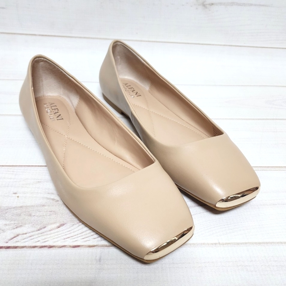 NIB Alfani Step N' Flex Neptoon Square-Toe Flats Size 8.5